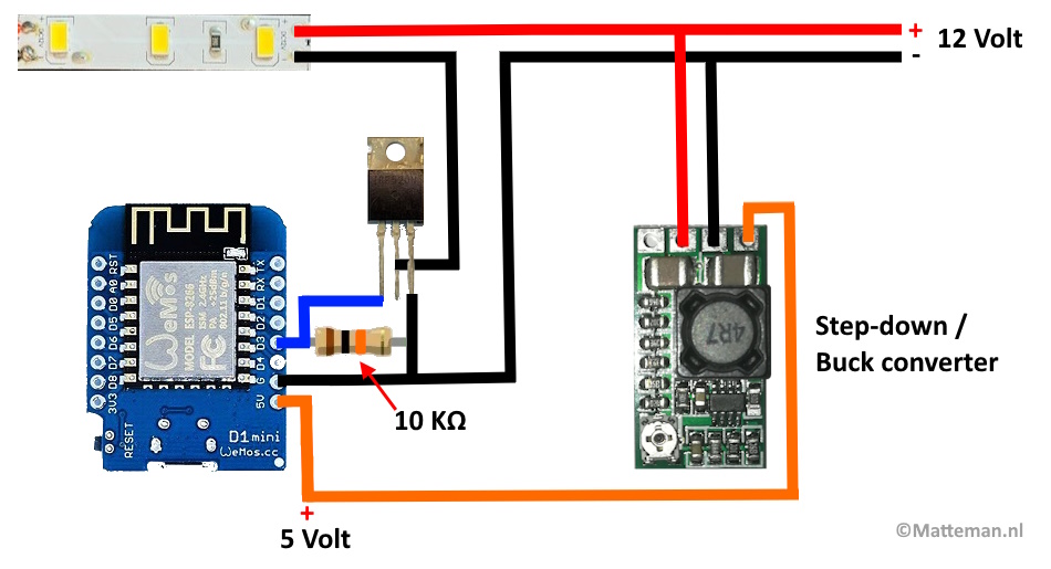 Schema LED Controller met Buck converter