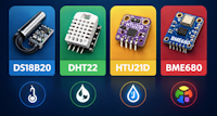 Vergelijking sensoren DS18B20 DHT22 HTU21D BME680